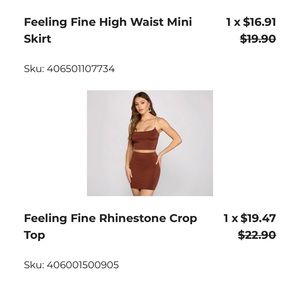 Windsor top & skirt set